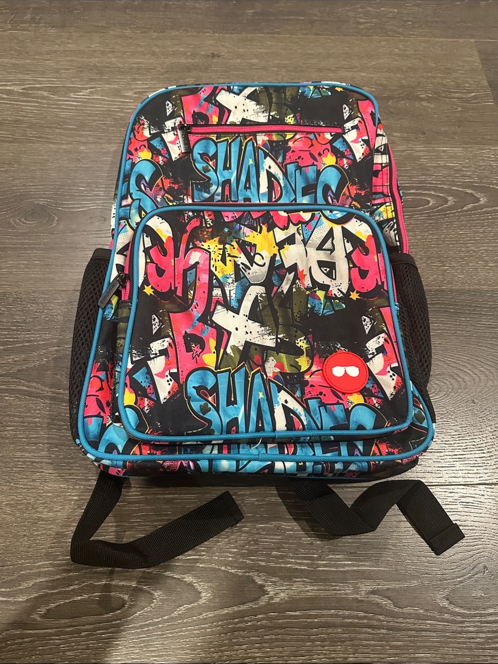 Graffiti Print Kids Backpack - Blue/Pink Multi